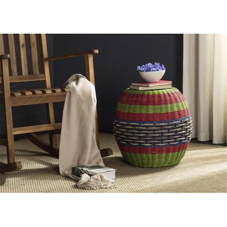 Safavieh Nikos Wicker Barrel Stool- Multi Color - 18 X 18 X 18 In. SEA8025A